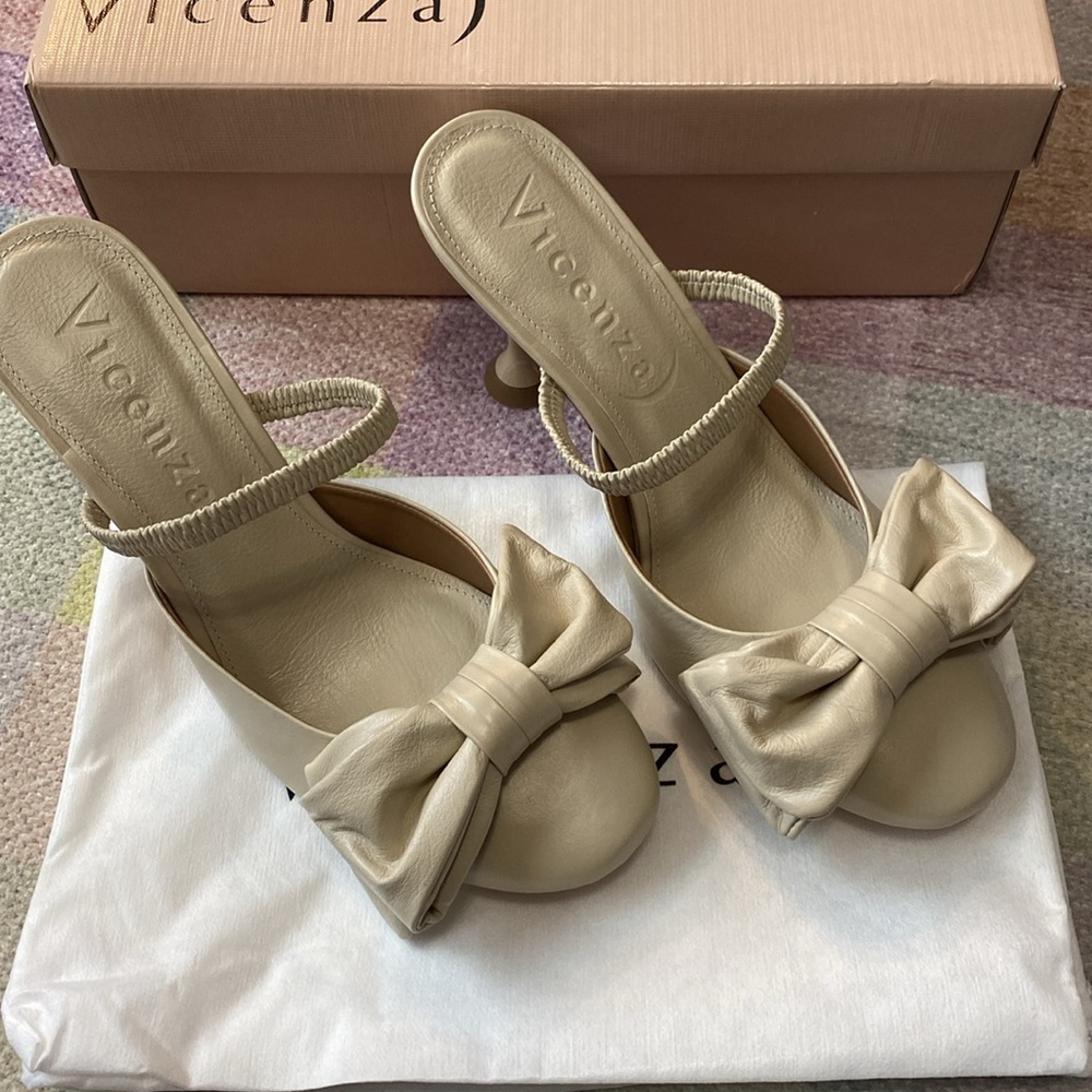Vicenza Cream Women's Shoes with Bow Detail